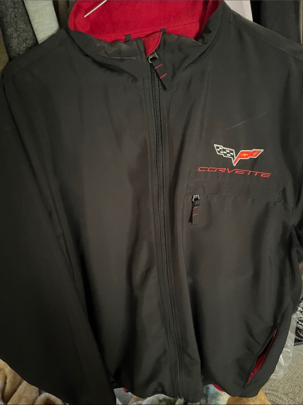 Men's Black Jacket with Red Lining